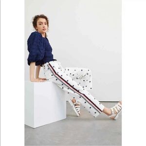 Anthropologie Maeve track pants Bee Print